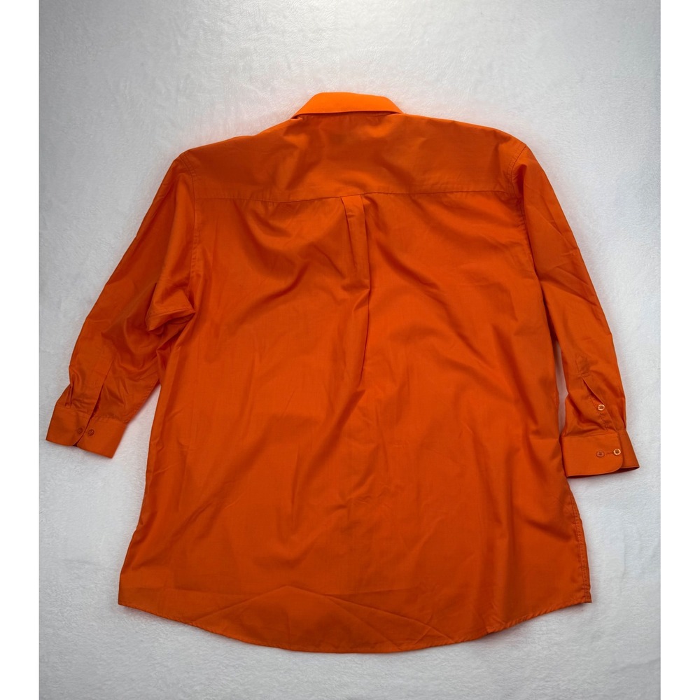 Daniel Ellissa Mens Orange Button Down Dress Shirt 20.5 35-36 Big and Tall Solid - Picture 7 of 7